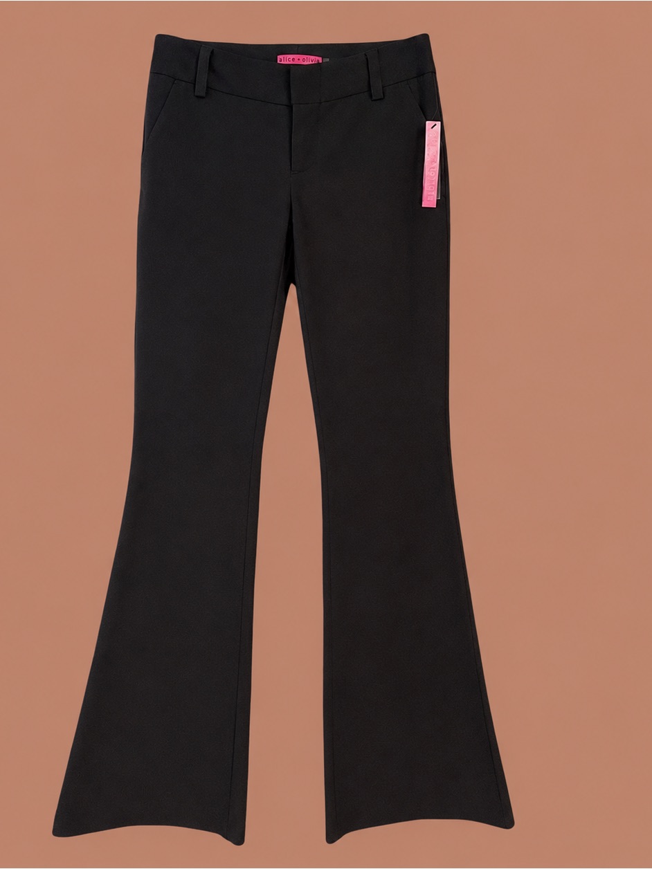 Flare Is Back! Nwt Alice + Olivia Wide Leg Textured Stacy Trouser